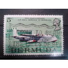 Бермуды, колония Англии, 1975. 50 лет авиапочты, гидросамолет