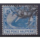 149а.Aust. Великобритания. Австралийские штаты. Западная Австралия. Чёрный лебедь. Стандарт. 1890/93 гг. 2 1/2p. Mi.#36.