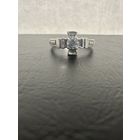 Кольцо. Серебро 925 пробы. Крест с камнем "Господи спаси и сохрани мя "