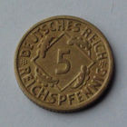 Германия - Веймарская республика 5 рейхсфеннигов. 1926. E