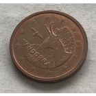 Андорра 2 евроцент 2018 - Бородач (Серна)