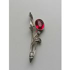 Брошь Русские самоцветы, серебро 875 пр голова