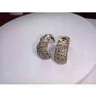 С рубля без мц. серьги-колечки, капельное серебро, 925пр. 10 гр. 2х1.8см. капельки все на месте