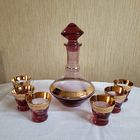 Набор для крепких напитков, марганцевое стекло,  Борисовский хрустальный завод.