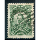 Британские колонии - Ньюфаундленд - 1910г. - король Джеймс I, картина, 300 лет первой британской колонии - Ньюфаундленд, перфорация 12:11, 1 с - 1 марка - гашёная [Mi 68]. #3-WB-102-A-1