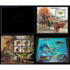 СЕРИЯ Блоков динозавры рептилии   фауна  MNH