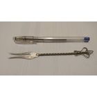 СССР, 70-е годы ХХ века: вилка для лимона, маслин, оливок, канапе. Мельхиор.