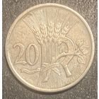 Монета 20 геллеров. 1937 год, Чехословакия.