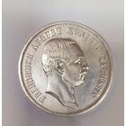 3 марки 1909 Саксония. Нечастая! Крупное серебро Германской империи!