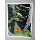 С020-6185 Открытка Басня Крылова Ворона и Лисица Художник Никольский Изогиз 1961 Чистая