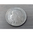 Монета 5 злотых 1933 года. Ядвига. Польша. Серебро.