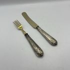 Антикварные десертные нож и вилка. Франция. Арт 3492