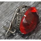 Серьга одиночка. СССР. Серебро 875*. Клеймо "ОФК" (Красносельская ювелирная фабрика) Корунд. 3.45 грамм