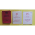 Наградные документы на одно лицо, 3шт.