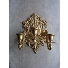 Красивый настенный подсвечник на три свечи. СССР, вторая половина прошлого века.