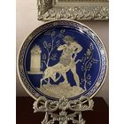 Тарелка Античные мотивы кобальт позолота 24 карат Греция!Распродажа!