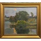 Гугель А.С. Вариант каталожной работы "Летняя ночь.Ждановичи", 1973г. Холст, масло. Размер с рамой 73,5х64,5 см.