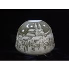 Рождественский и/или новогодний подсвечник-литофан, бисквитный фарфор, Германия