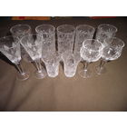 Хрусталь из СССР,стаканы,рюмки,фужеры,11 предметов.С рубля.