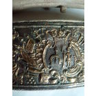 Старинная Лядунка .Серебро,позолота,кожа,дерево,XIX век.