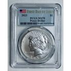 Доллар 2023 Мирный США юбилейная! MS 70 PCGS! первый день выпуска