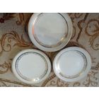 Cтоловые тарелки 3 шт. Wloclawek Poland Влоцлавской фаянсовой фабрики 70-е антураж