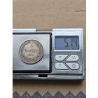 1 марка Россия для Финляндии 1874 года. Серебро 868. Монета не чищена. П45664