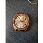 Часы слава позолота au10 . Без стекла, механизм рабочий