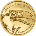 Монголия 1000 тугриков 2024г. "Эволюция Жизни: Динозавр. Форорацид". Монета в капсуле; сертификат. ЗОЛОТО 0,5 гр.