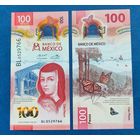 Мексика, 100 песо 2021 г, P-W134 1-2021(1) (BL, IBNS 2020 - банкнота года, поэтесса-монахиня Хуана Инес де ла Крус), UNC