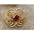 Брошь СССР . Красное стекло