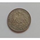 2 марки 1900 г. 900пр., Баден . Германия.Тираж 222 219 т.Патина.