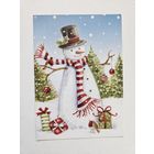 С новым годом снеговик иностранная открытка*