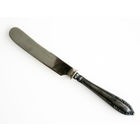 Нож десертный, серебро 875 пробы, патина. СССР, середина XX в.