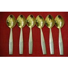 Ложки чайные  мельхиоровые с золочением 6 шт .   (14 см) в использовании не были