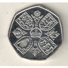 Великобритания 50 пенс 2022 Жизнь и наследие королевы Елизаветы II