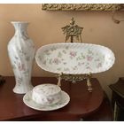 Ваза Шкатулка и др Набор в спальню Роза Wedgwood костяной фарфор Англия 60-е