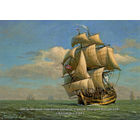 Почтовая карточка "100-пушечный линейный корабль "Святой Дмитрий Ростовский" у Кольберга, 1761 г."