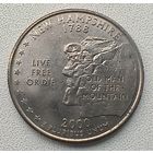 США 1/4 доллара, 2000 Квотер штата Нью-Гэмпшир P 2-6-24