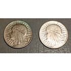 2х5 злотых (серебро) 1934, Польша, голова Полонии! Также смотрите другие мои лоты!