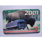 Календарик 2001 г. Белорусская ассоциация международных автомобильных перевозчиков.