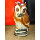 Филин . Сова . Германия . Фарфор . Бывший светильник