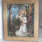 Икона моление Серафима Саровского на камне, сусальное золото, состояние