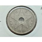 Бельгийское Конго. 20 сантимов 1910, в холдере. Торг.