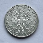 Монета серебро Польша 10 злотых 1932 год Ядвига ОТЛИЧНЫЕ