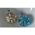 Пара ёлочных игрушек.Цветок/Снежинка.Винтаж