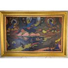 Кищенко А.М. "По реке жизни", ДВП,масло.Размер с рамой 114х78см.