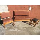 Набор мебели из натуральной древесина для дачи,веранды,мансарды Скамья,кресло,пуфик кон.20-го века,сосна,дуб.