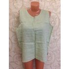 Майка лен на 54-56 размер, Италия. Нежный светло-зеленый цвет. Длина 63 см, ПОгруди 60 см. Отличное состояние.