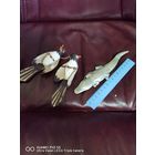 Елочные игрушки СССР Крокодил и птички вата самая привлекательная цена трёхдневный аукцион